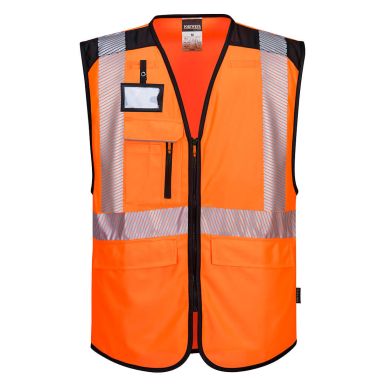 PW3 Hi-Vis Executive Vest , 4XL, R, Orange/Black