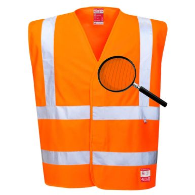 Hi-Vis Anti Static Vest - Flame Resistant, L/XL, R, Orange