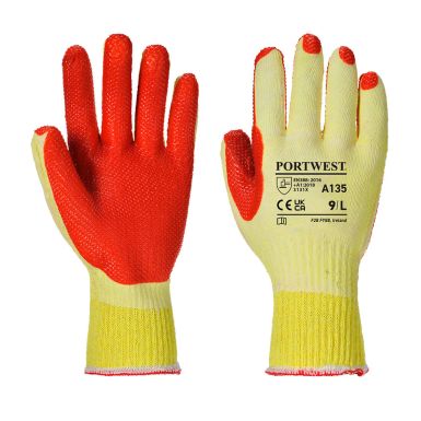 Tough Grip Glove, L, R, Yellow/Orange