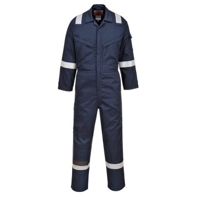 Insect Repellent Flame Resistant Coverall, L, R, Navy