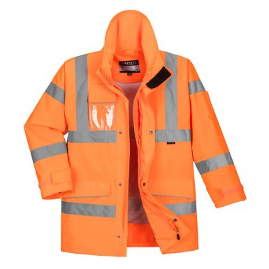 Hi-Vis Extreme Rain Jacket , L, R, Orange