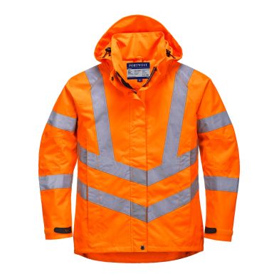 Hi-Vis Women's Breathable Rain Jacket, S, R, Orange
