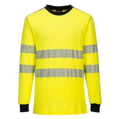 PW3 Flame Resistant Hi-Vis T-Shirt, L, R, Yellow/Black
