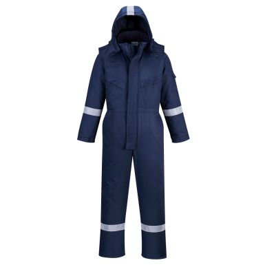 FR Anti-Static Winter Coverall, L, R, Navy
