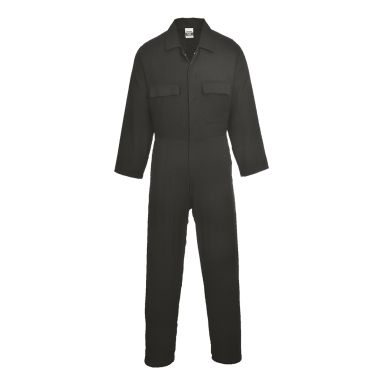 Euro Work Cotton Coverall, L, R, Black