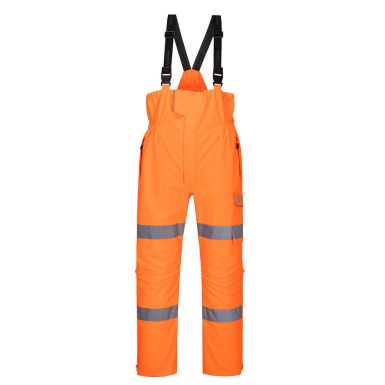 Hi-Vis Extreme Rain Bib and Brace, L, R, Orange