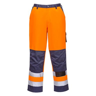 Lyon Hi-Vis Contrast Work Trousers, 4XL, R, Orange/Navy