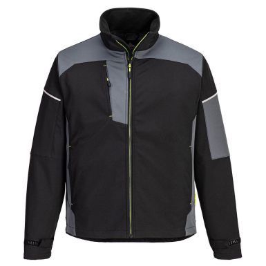 PW3 Softshell Jacket (3L), L, R, Black/Zoom Grey